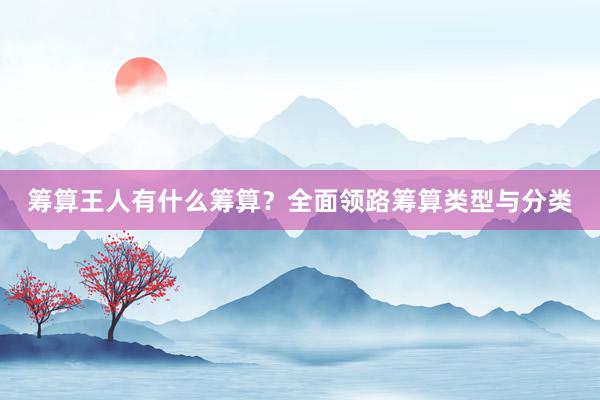 筹算王人有什么筹算？全面领路筹算类型与分类